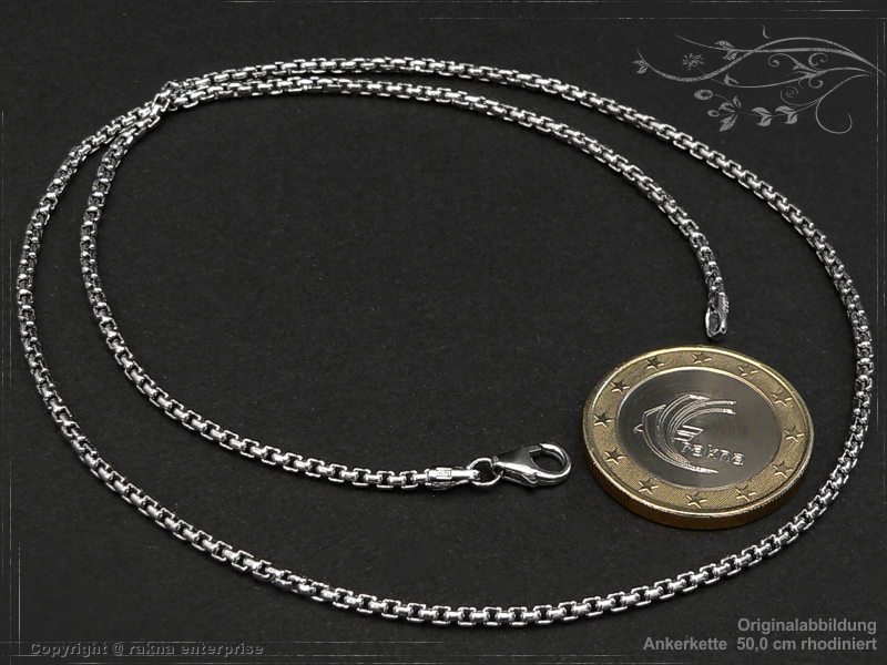 Anchor Chains 925 sterling silver 2,0mm massiv rhodiniert