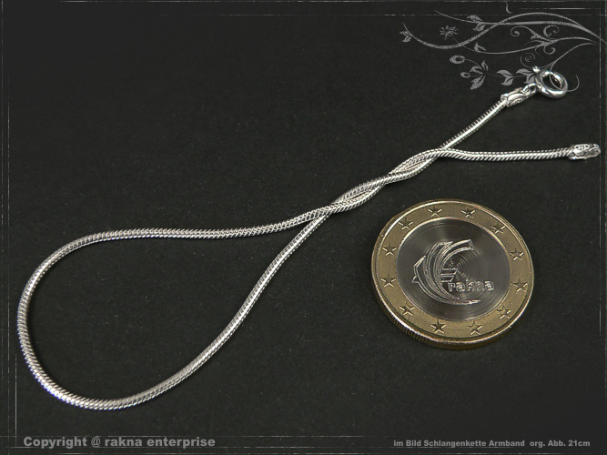 Schlangenkette Armband 1.4mm 925 Sterling Silber massiv