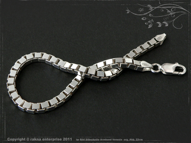 Silver bracelet Venezia 925 sterling silver width 3,8mm  massiv