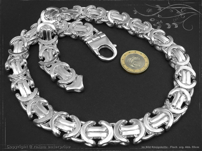Flat Byzantine - King chain 925 sterling silver width 17mm  massiv