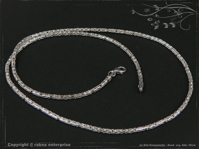 Round Byzantine - King chain 925 silver 2,3mm  massiv