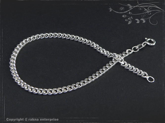 Curb chain bracelets 925 sterling silver width 3,5mm  massiv