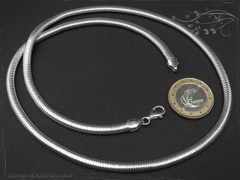 Schlangenkette oval 4,5mm 925 Sterling Silber massiv