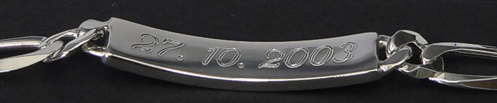 ID-Armband Gravur Armband 925 Sterling Silber Breite 8,0mm  massiv
