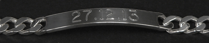 ID-Armband Gravur Armband 925 Sterling Silber Breite 5,5mm  massiv