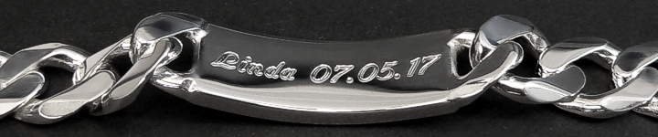 Gravurarmband 925 Sterling Silber Breite 15mm  massiv
