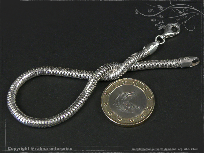 Schlangenkette Armband 925 silber 4mm massiv