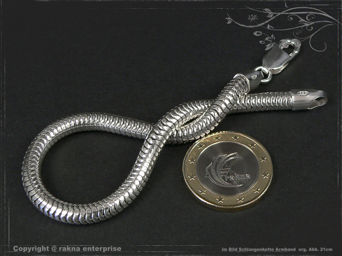 Schlangenkette Armband 925 silber 5mm massiv