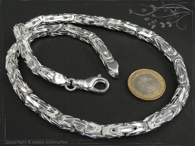 Byzantine - King chain 925 sterling silver width 7mm  massiv