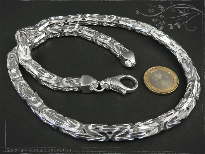 Byzantine - King chain 925 sterling silver width 8mm  massiv