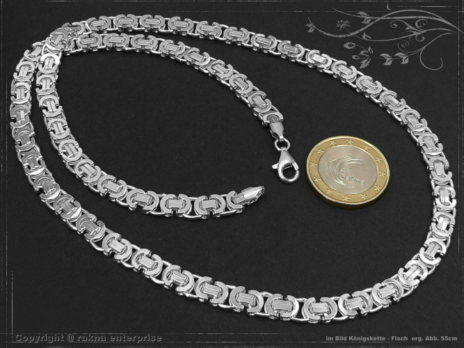 Flat Byzantine - King chain 925 sterling silver width 6mm  massiv