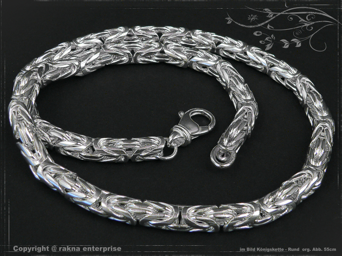 Round Byzantine - King chain 925 silver 8,0mm  massiv