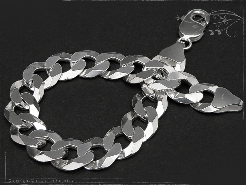 Curb chain bracelets 925 sterling silver width 12mm  massiv
