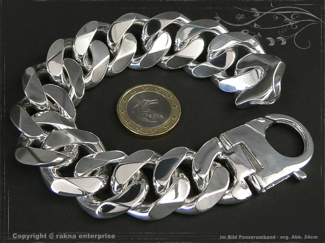 Curb chain bracelets 925 Silver 23mm solid