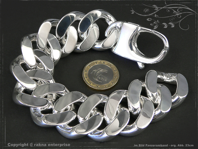 Curb chain bracelets 925 Silver 28mm solid