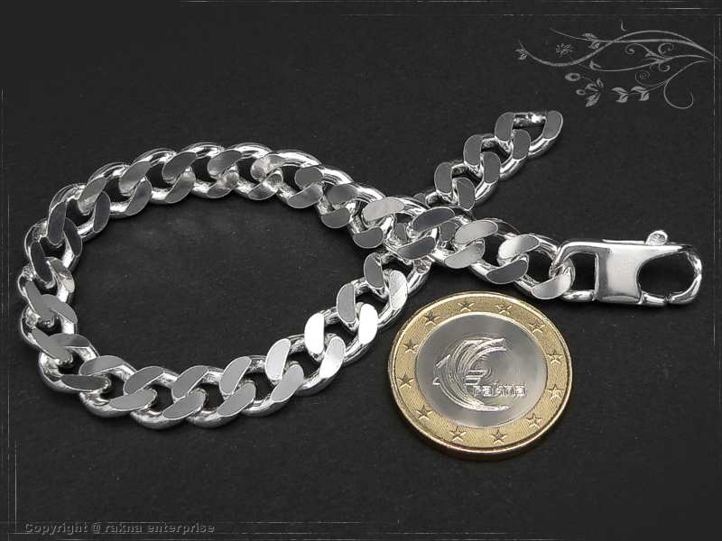 Curb chain bracelets 925 sterling silver width 8,5mm  massiv