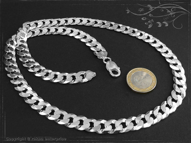 Curb chains 925 sterling silver width 10mm  massiv