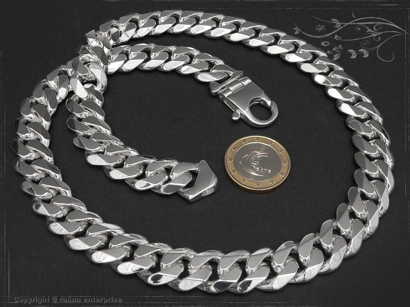 Curb chains 925 sterling silver width 14mm  massiv