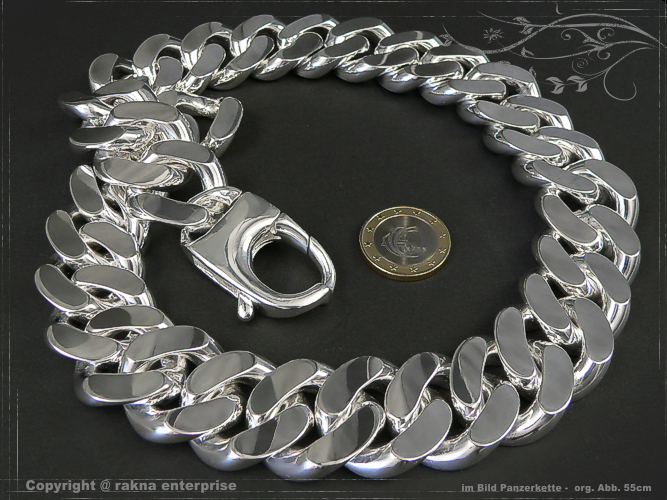 Curb chains 925 silver 28mm  massiv
