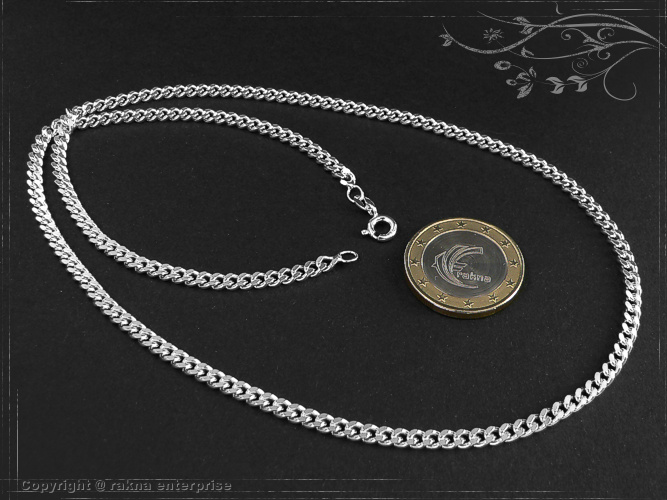 Curb chains 925 sterling silver width 3,5mm  massiv