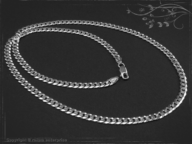 Curb chains 925 sterling silver width 5mm  massiv