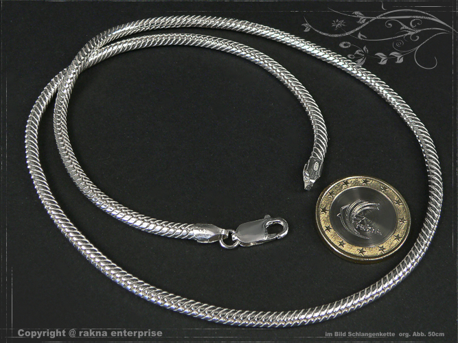 925 Sterlingsilber Silberkette Schlangenkette Kette Schlange flach diamantiert
