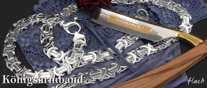 Königskette Armband - Silber -Flach  