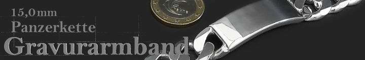 ID Gravur Armband Panzerkette  15.0mm  