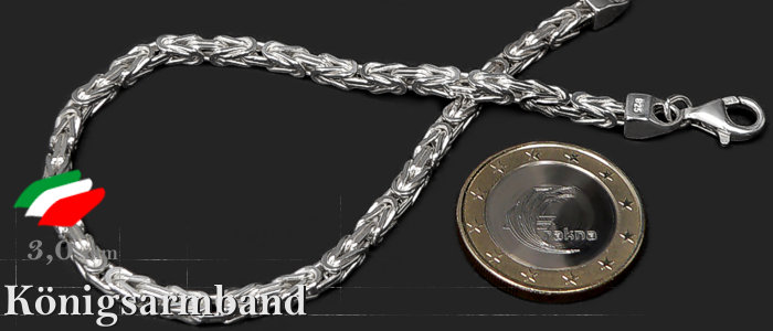 Königskette Armband 3mm 