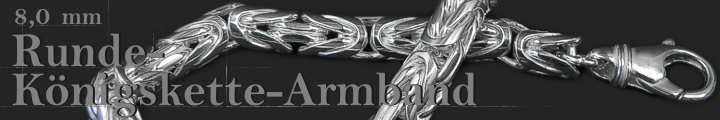 Königskette Armband Rund 8mm 
