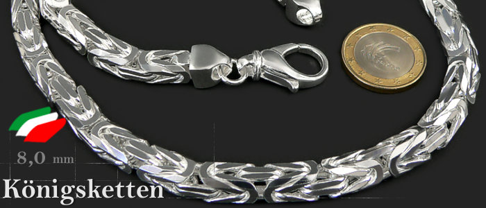 925 Sterlingsilber MASSIV Vierkant Königskette echt Silber Herren Halskette 60cm 