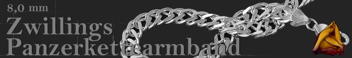 Zwillings Panzerkette Armband 8,0mm   Zwillings Panzerkette Armband 8,0mm