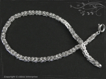 Königskette Armband B2.5L22 massiv 925 Sterling Silber