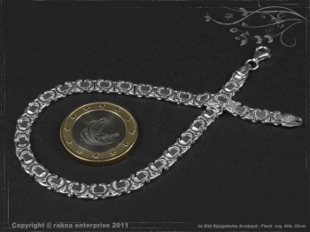 Königskette Armband Flach B4.6L22 massiv 925 Sterling Silber