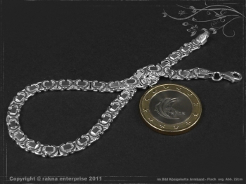 Königskette Armband Flach B4.6L17 massiv 925 Sterling Silber