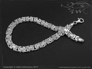 Königskette Armband Flach B6.0L24 massiv 925 Sterling Silber