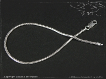 Schlangenkette Armband D2.2L19 massiv 925 Sterling Silber