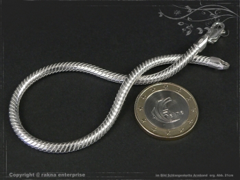 Schlangenkette Armband D3.5L22 massiv 925 Sterling Silber