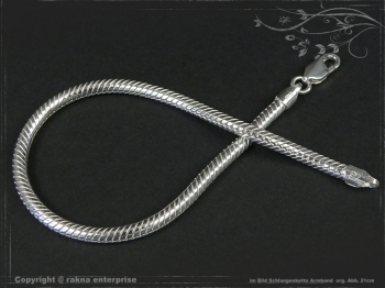 Schlangenkette Armband D3.5L21 massiv 925 Sterling Silber