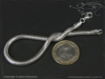 Schlangenkette Armband D4.0L17 massiv 925 Sterling Silber