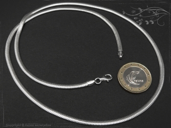Schlangenkette oval D3.5L55 massiv 925 Sterling Silber