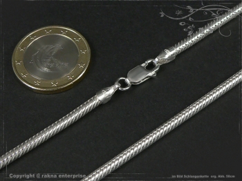 Schlangenkette D3.0L80 massiv 925 Sterling Silber