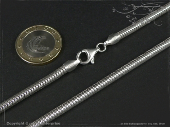 Schlangenkette D4.0L45 massiv 925 Sterling Silber