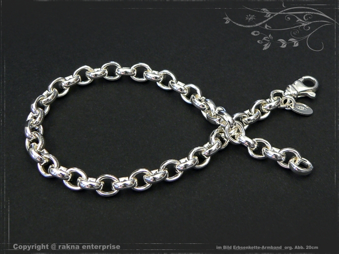 Silberkette Erbsenkette Armband B5.5L20 massiv 925 Sterling Silber