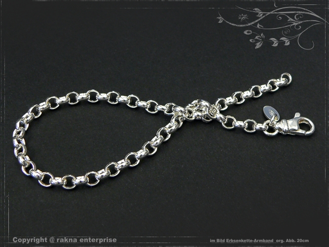 Silberkette Erbsenkette Armband B4.0L17 massiv 925 Sterling Silber