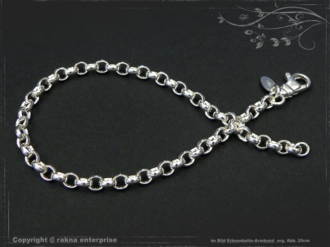 Silberkette Erbsenkette Armband B4.0L22 massiv 925 Sterling Silber
