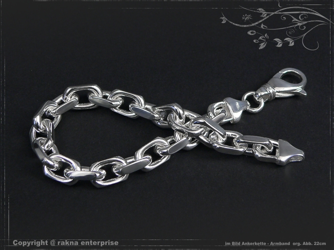 anchor chain Bracelets B8.0L16 solid 925 Sterling Silver