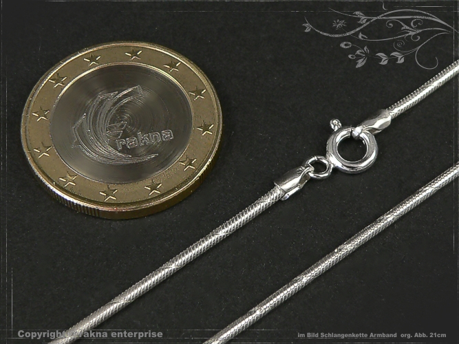 Snake chain Bracelet D1.4L19m solid 925 Sterling Silver