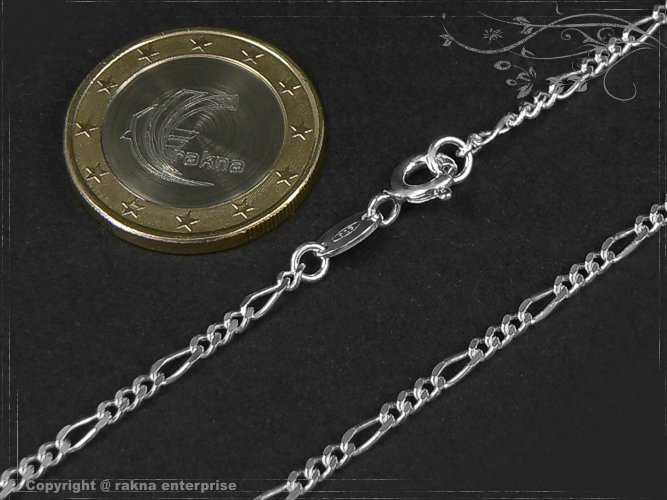 Figaro-Curb Chain B2.2L45 solid 925 Sterling Silver