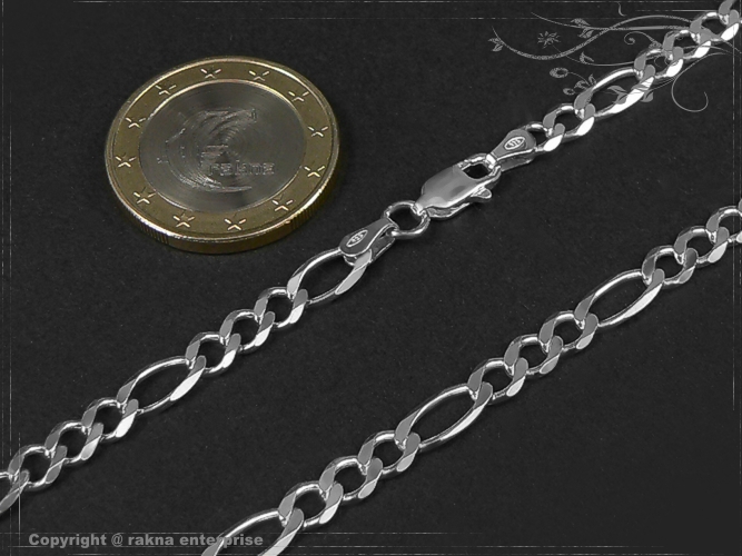 Figaro-Curb Chain B4.5L45 solid 925 Sterling Silver